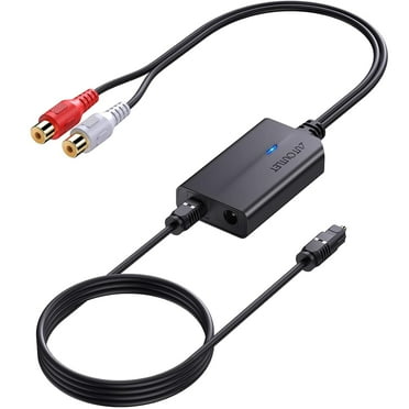 AUTOUTLET 192kHz Optical to RCA DAC | with 3ft Cable | for TV/DVD/PS5/Xbox