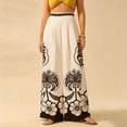 thumbnail image 2 of YIFUNIN Women's High Waisted Wide Leg Pants with Floral Print, Loose Fit Casual Palazzo Trousers for Spring Summer, Flowy Comfortable Beach Pants,White XL, 2 of 4