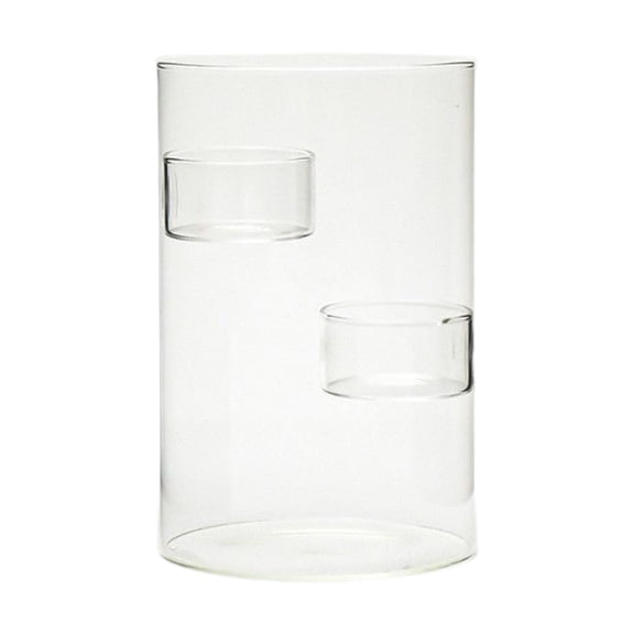 Fzaqwen Glass Candle Holder Candle Stand Elegant Clear Cylinder for Tea Light Candle for L