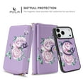 thumbnail image 3 of TECH CIRCLE 2-in-1 Wallet Case for iPhone 17 Air (6.5", 2025), Detachable Magnetic Back Cover, Flip Flower Phone Case with 15 Card Slots, Zipper Pocket, Crossbody Strap, Wrist Strap, Purple, 3 of 12