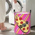 thumbnail image 7 of DouZhe Waterproof Collapsible Large Laundry Baskets, Skateboard Pizza Stripes Prints Circular Hamper with Handles, 7 of 7