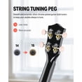 thumbnail image 2 of Kit de inicio para ukelele Donner Soprano de 21 pulgadas con lecciones negras, 2 of 7