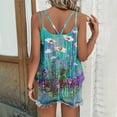 thumbnail image 5 of Tank Tops For Women 2024 Summer,Womens Spaghetti Straps Sexy Pleated Top,Casual Round Neck Camisole,Women's Petal Print Sleeveless T-Shirt,Comfortable T-Shirt Vest, 5 of 5
