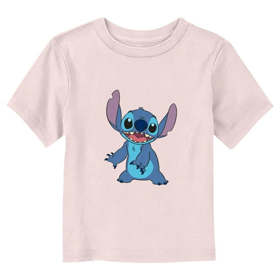 Toddler's Lilo & Stitch Happy to See Me Portrait Graphic Tee Light Pink 4T