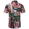 thumbnail image 4 of Camisa hawaiana de playa para hombre, ropa con estampado 3D de hojas de madera, palmeras y2k, blusa informal de verano con solapa y manga corta, 4 of 5