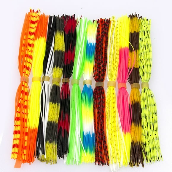 50Pcs Mixed Colour Silicone Skirts for Spinnerbait Buzzbait Rubber Jig Lures Squid Skirts