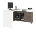 thumbnail image 4 of Bestar Equinox 56W L-Shaped Desk in white & walnut grey, 4 of 7