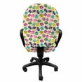 thumbnail image 3 of Mushroom Office Chair Slipcover, Colorful Mushroom Vibrant Display Ingredient Variety Fun Design, Protective Stretch Decorative Fabric Cover, Standard Size, Multicolor, by Ambesonne, 3 of 5