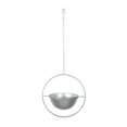 thumbnail image 1 of Jardineras colgantes de metal boho con maceta (desmontable) + gancho + cadena, jardineras colgantes, jardineras modernas de pared y tejado, jardinera p Plata redonda shamjiam canasta de maceta colgante, 1 of 4