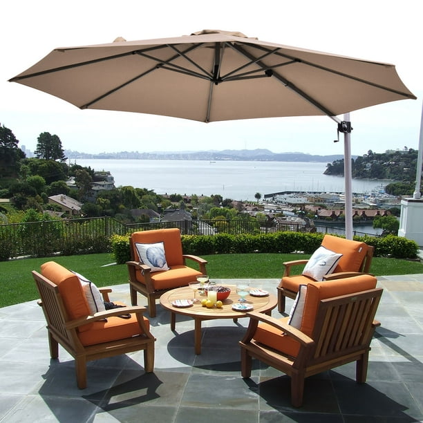 11 Patio Cantilever Offset Umbrella 360 Degrees Rotation