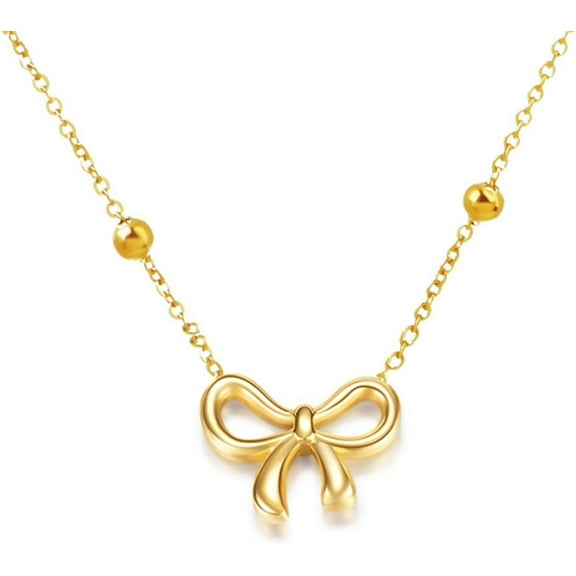 Gold Bow Necklace For Women, Simple Openwork Butterfly Pendant Necklace, Butterfly Necklace Jewelry Gifts For Women[o2254]