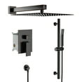 thumbnail image 2 of Logmey 10 inch Rainfall Shower Head and Handheld Shower Head with Bathroom Shower Faucet Set,Matte Black, 2 of 8