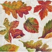 Colors of the Wind Thanksgiving Fall Leaves 16 Ct Beverage Paper Napkins