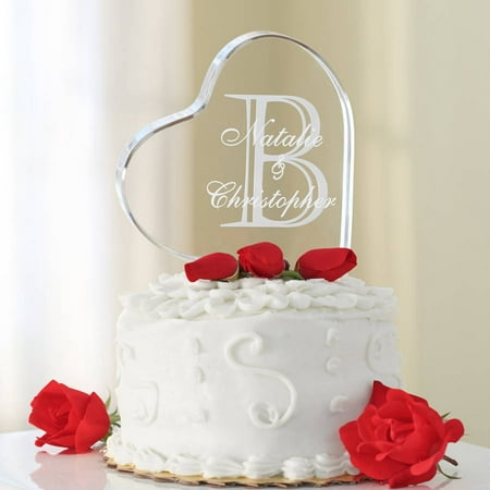Personalized Acrylic Heart Cake Topper, Multiple