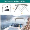 thumbnail image 4 of Lilypelle Bimini Tops for Boat 3 Bow Portable Foldable Bimini Top Oxford Cloth Cover with Aluminum Frame Quick Release Clips for Width 67"-72" Rib,Small Jon Boat,Fishing Boat, Boat,Dinghy, 4 of 8