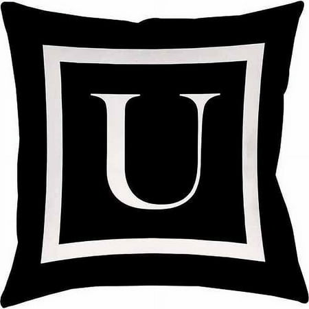 IDG Classic Block Monogram Decorative Pillow - Black