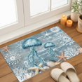 thumbnail image 3 of Jellyfish Indoor Door Mat 16x24 Inch Coral Starfish Coral Vintage Front Door Mat Non Slip Washable Entryway Rug Low Profile Dirt Trapper Doormat for Bathroom Kitchen Bedroom, 3 of 9