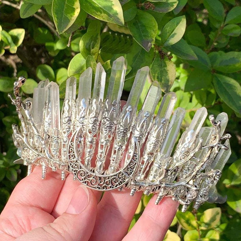 Necvior Quartz Crystal Crown for Head Accessory Handmade for  display picture 2