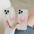 thumbnail image 7 of Flower Phone Case for iPhone 12, Cute Aesthetic Pink Tulip Clear Phone Cover for Women Girls, 7 of 7
