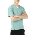 thumbnail image 4 of FANNYC Mens Top V-neck Button Cotton Short Sleeve Soft Elastic Casual Short Sleeve Homewear, 4 of 7