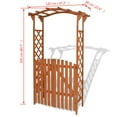 thumbnail image 3 of vidaXL Garden Arch with Gate Solid Wood 47.2"x23.6"x80.7", 3 of 6