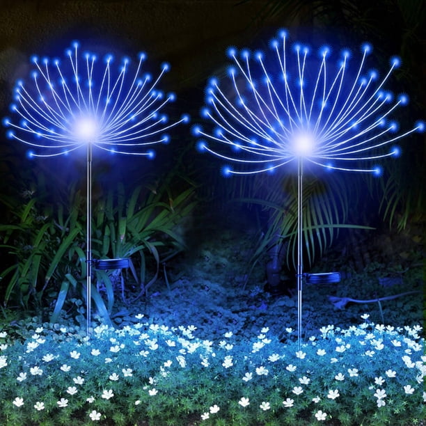 Lámpara solar para fuegos artificiales YOTOZU, 120 LED, 40 cables de cobre, paquete de 2