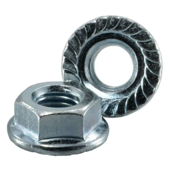 5/16"-24 Zinc Plated Steel Fine Thread Serrated Lock Nuts (12 pcs.)