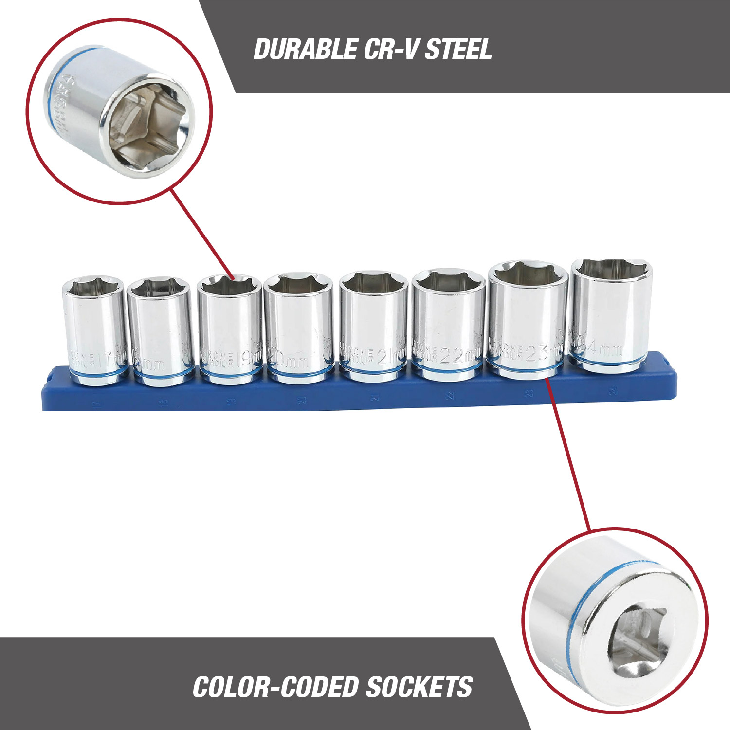 Hyper Tough 9-Piece Metric Socket Set, 1/2-Inch Drive photo 6