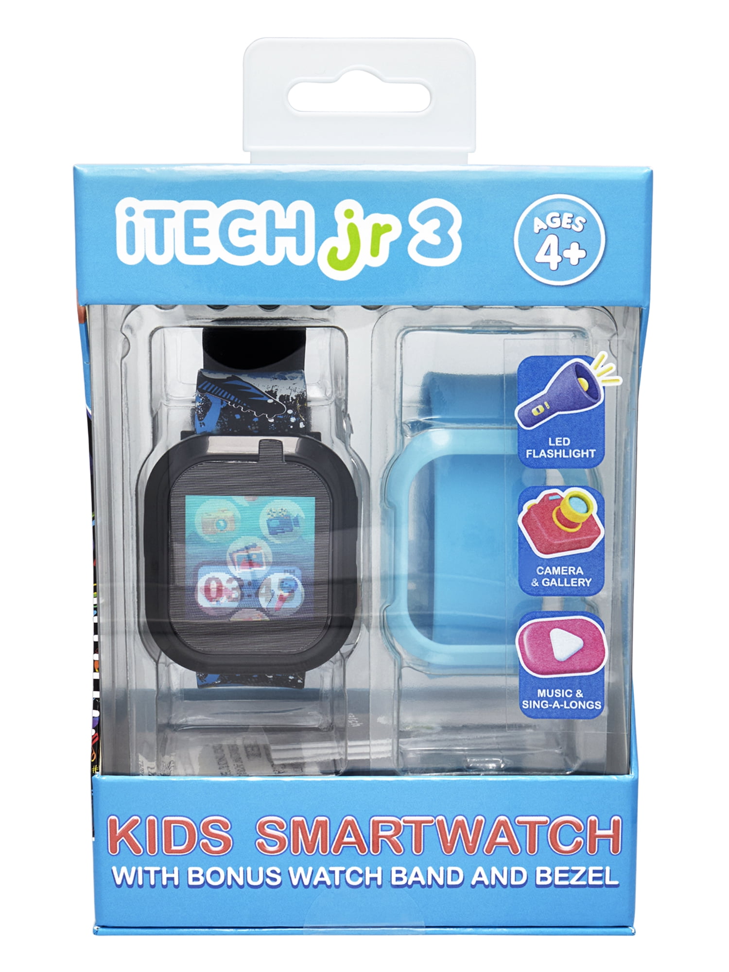 Itech Junior Kids Boys Sports Ball Bluetooth Enabled Smartwatch with Interchangeable Straps and Bezels