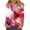 Red-19, variant on STETMN Cotton Linen Summer Top for Women 3/4 Sleeve Casual Tee Button V Neck Tee