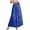 Skirt 401# Blue, variant on oqasdz Women's Chiffon White Flowy Maxi Skirts Boho Summer Elastic Waisted Pleated A Line Solid Color Long Skirts for Women Casual Formal