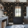 thumbnail image 3 of Peel and Stick Wallpaper Elegant Jellyfish Floral Gold Black Wall Mural 17.7in x 9.8ft Self Adhesive Removable Wall Paper Renter Friendly Wallpaper for Nursery Bedroom Cabinets, 3 of 8