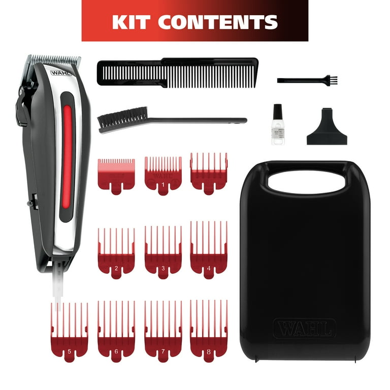 Wahl Fade Pro Corded Hair Clipper Kit, Men or Women, 17pc, Black