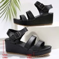 thumbnail image 6 of Womens Sandals Open Toe Wedge Sandals Casual Fashion Adjustable Buckle Straps Thick Platform Wedge Heel Shoes for Summer Vacation Daily Walking, 6 of 9