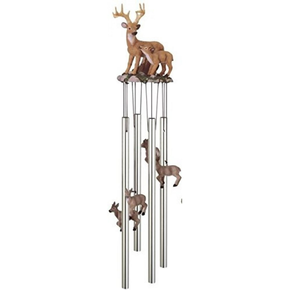 StealStreet SSG41636 Wind Chime Round Top Deer with Fawn Baby Garden