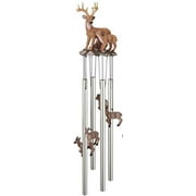 StealStreet SS-G-41636 Wind Chime Round Top Deer with Fawn Baby Garden Decoration Windchime