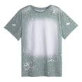 thumbnail image 1 of PEASKJP T-Shirts Unis pour Filles Col Rond Manches Courtes Hauts Mignons Décontractés d'Été, Gris 10, 1 of 3