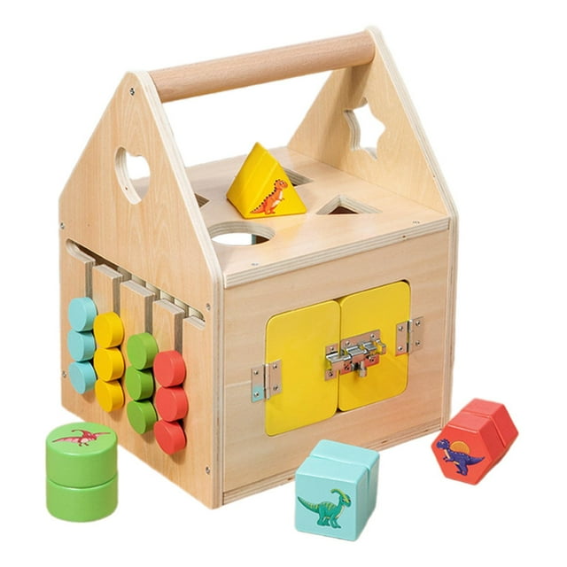 Caja de bloqueo Montessori, tablero de actividades, juguete sensorial a juego, tablero sensorial interactivo, habilidades motoras finas para bebé de 1