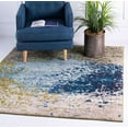 thumbnail image 1 of Unique Loom Estrella Collection Tapis Carré Abstrait Coloré, 6' x 6', Bleu, 1 of 1