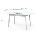 thumbnail image 6 of Dining Table Set for 4, Classic Style Solid Wood Falabella Chairs w Extendable Rectangular Table, Kitchen Room Set, White Color w Gray Fabric, 6 of 7