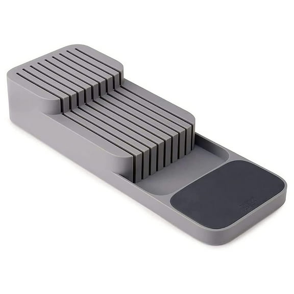 axGear Kitchen Drawer Organizer Tray for Knives Knife Block Cutlery Storage Grey