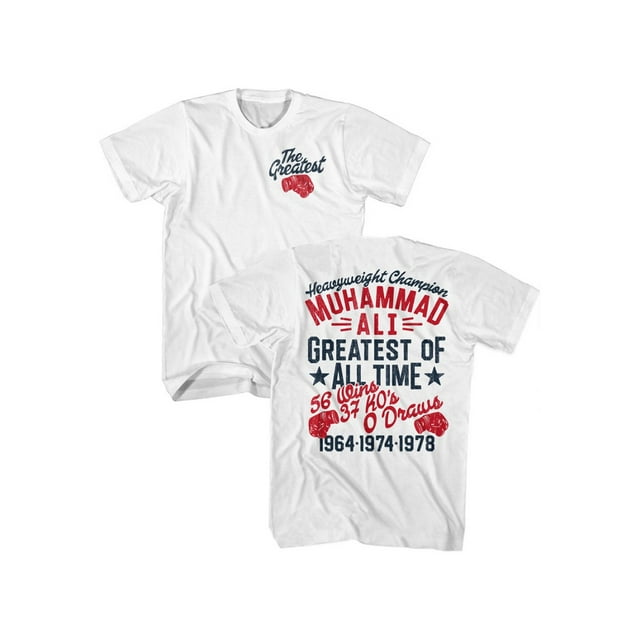 Muhammad Ali Boxe Légende le Plus Grand Gant T-Shirt Blanc F & B Adulte