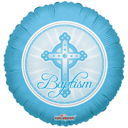 18" BOY BAPTISM CROSS Balloon • Party Supplies Decorations Foil Mylar Balloon