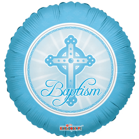18" BOY BAPTISM CROSS Balloon • Party Supplies Decorations Foil Mylar Balloon