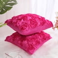 thumbnail image 3 of Unique Bargains Decorative 3D Satin Rose Flower Throw Pillow Cover Shells Pure Floral for Sofa,16' x 16', 2Pc, 3 of 10
