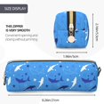 thumbnail image 3 of Rateoe Cute Shark Print Leather Pencil Case with Smooth Zipper, Compact Storage for Writing Tools & Art Supplies, 8.26" x 1.96" x 2.16", 3 of 7