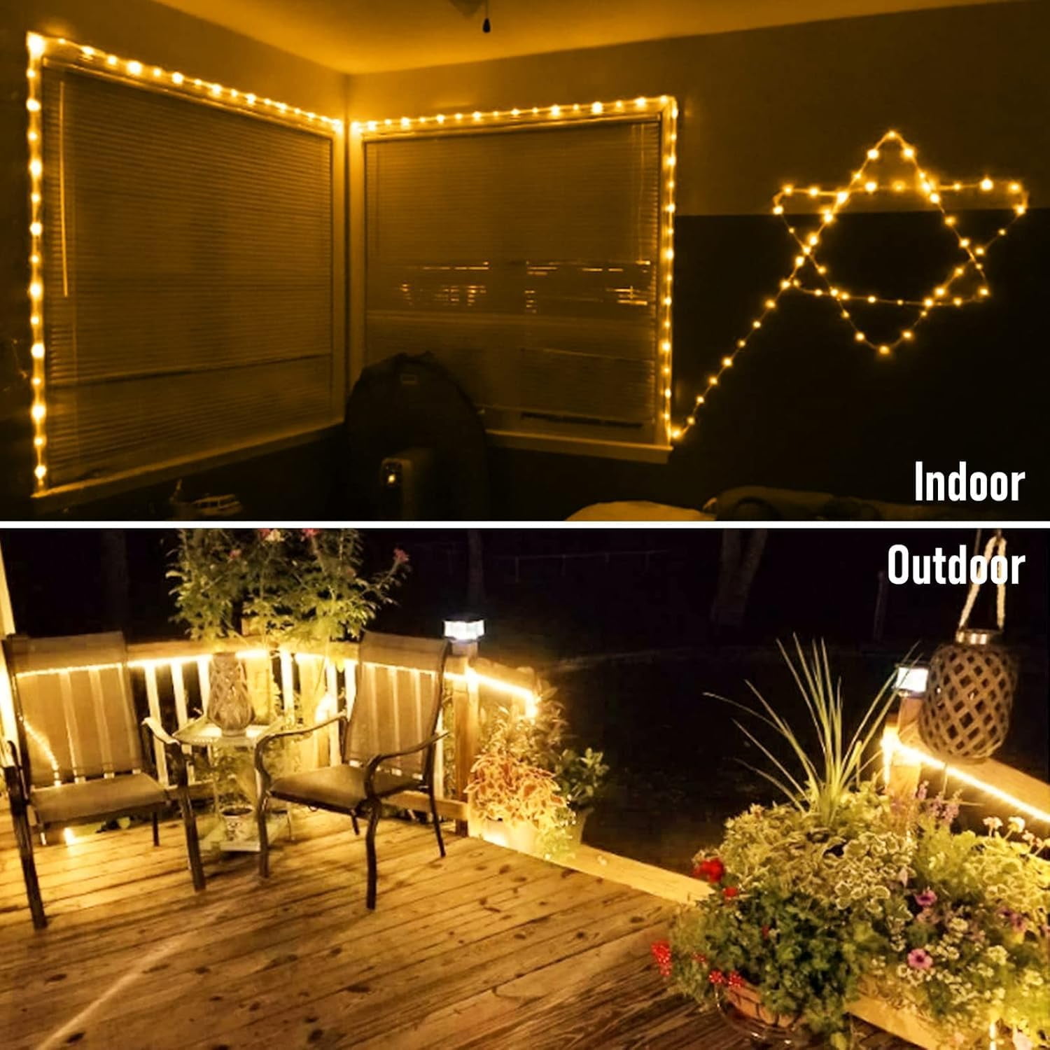 SHANJIA Solar Rope String Lights, 7.5M/25ft 50LEDs Waterproof Copper Wire Lights Tube, Outdoor Rope Lights for Garden Yard Path Fence Tree Wedding Party Decorative