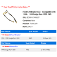 thumbnail image 2 of Front Left Brake Hose - Compatible with 1994 - 1999 Dodge Ram 1500 4WD 1995 1996 1997 1998, 2 of 2