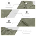 thumbnail image 6 of Awwp Men's Linen 2 Piece Outfits Short Sleeve Shirts & Long Pants Set Casual Loose Summer Matching Vacation Suit Army Green Size: 2Xl, 6 of 7
