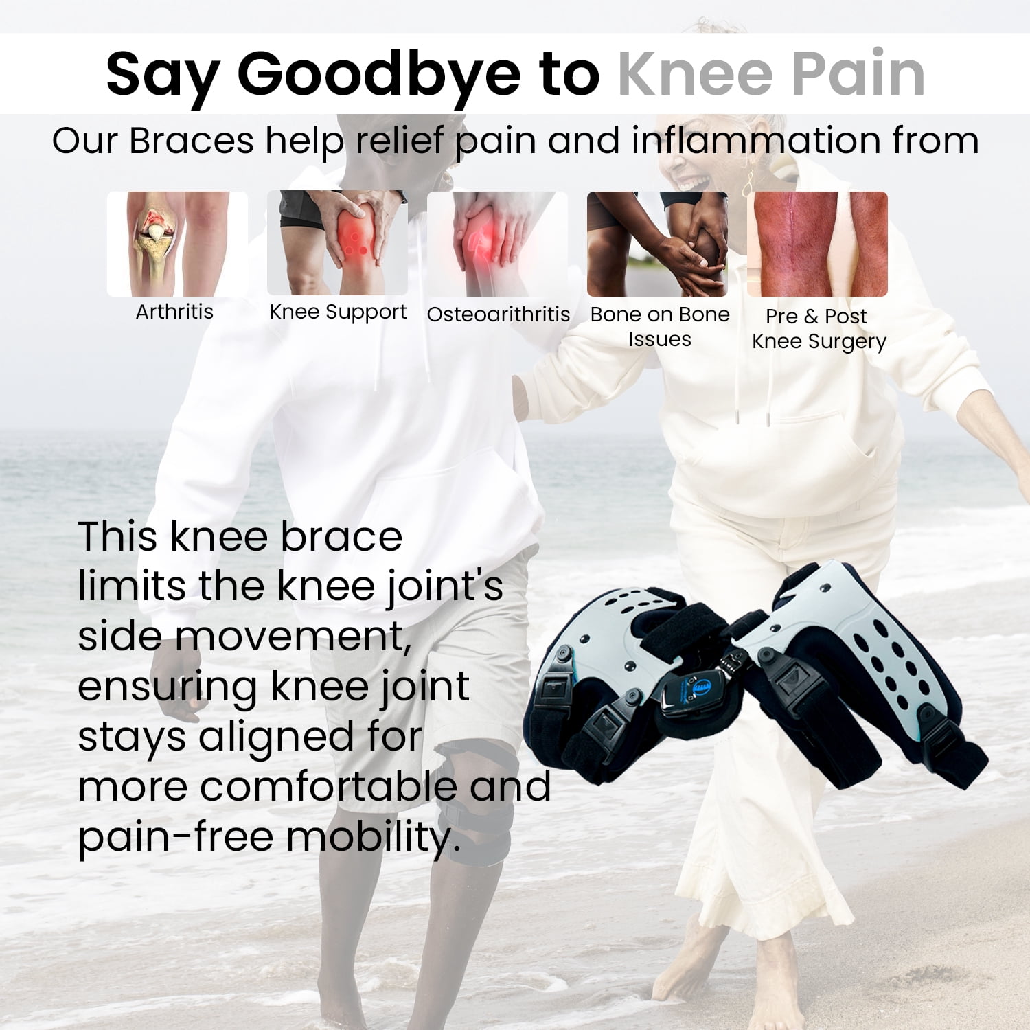Comfyorthopedic OA Unloader Knee Brace for Osteoarthritis, Bone on Bone Arthritis,  Valgus Varus Offloading Knee Joint Pain & Cartilage Repair Degeneration- Left